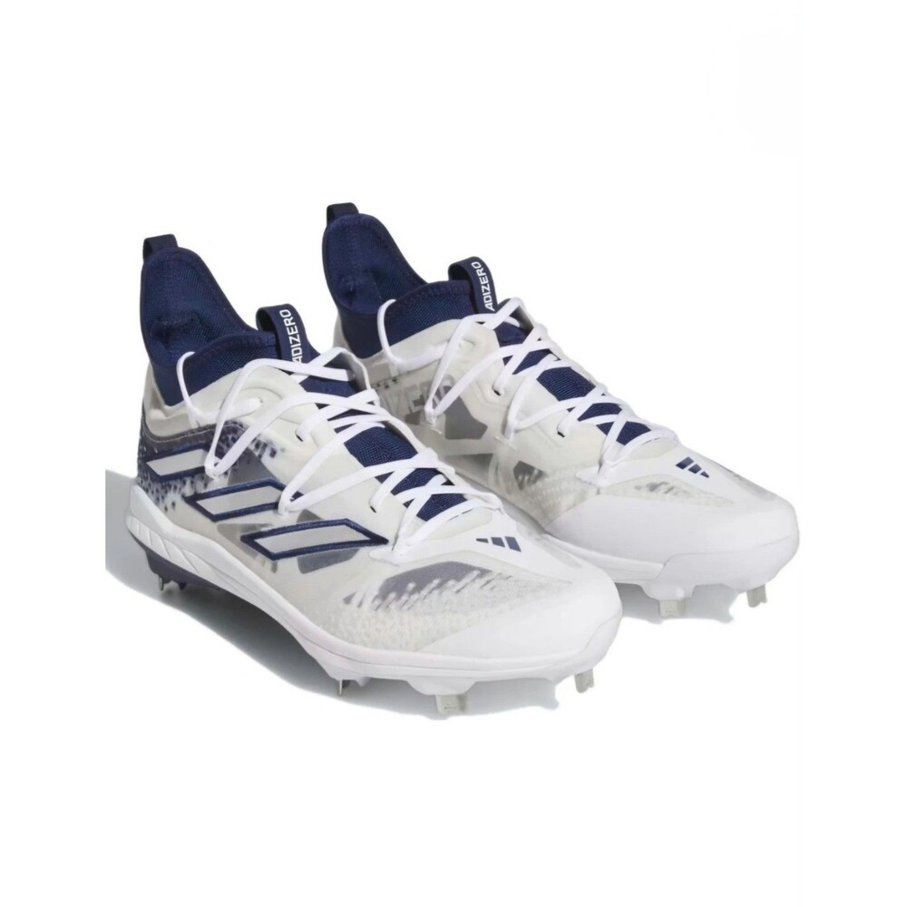 NWT adidas Men's 15 Afterburner 9 NWV Baseball Cleats - White / Navy Blue IF9943